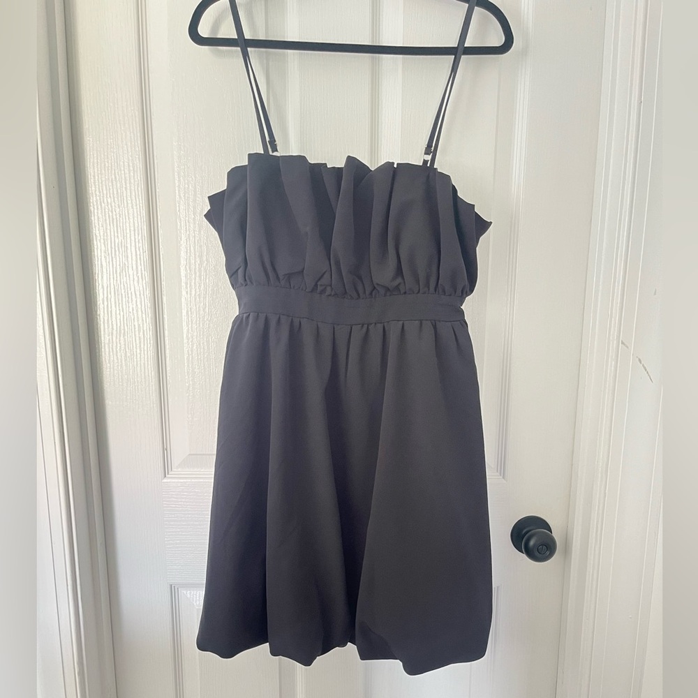 Thirty Thirty Black Empire Waist Pleated Bubble Dress